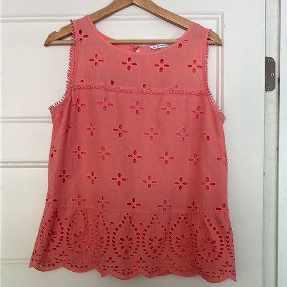 Southern Tide Tops - Southern Tide Coral Eyelet Sleeveless Top